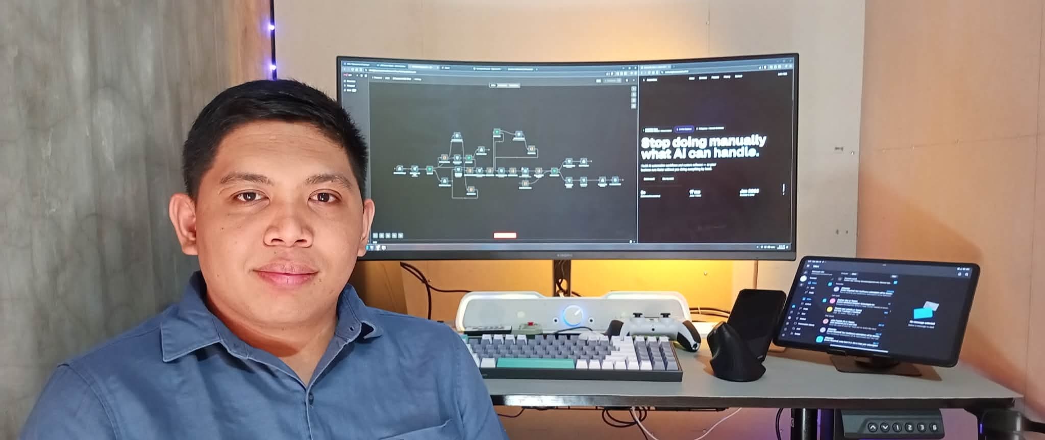 Andrei Mar Dava at his workstation